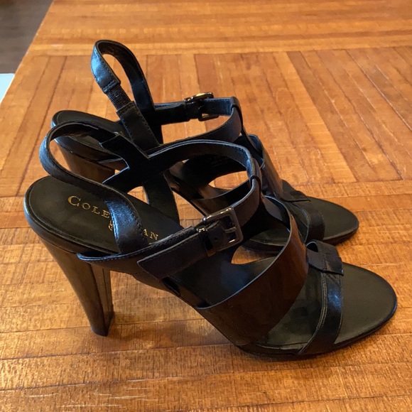 Cole Haan Leather and Patent Strappy Heel - Picture 2 of 6